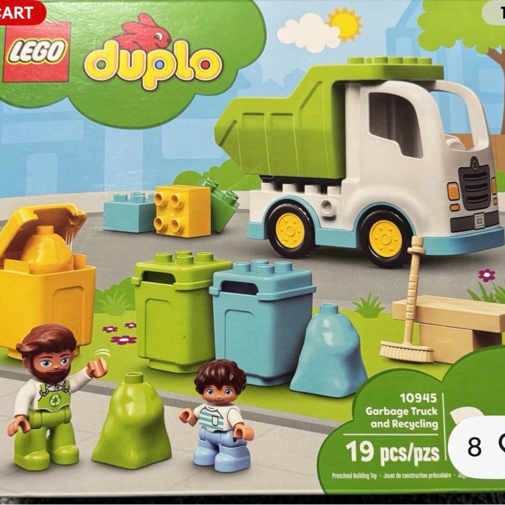 LEGO DUPLO Green and Blue Recycling Truck Set